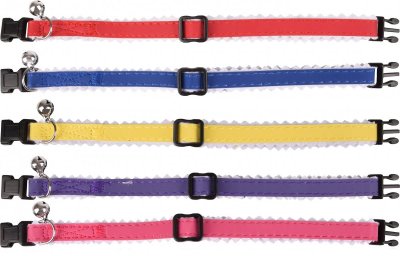 Zoom bild av Katthalsband flera färger Cat Collar Lined Bright 5 Couleurs 20-30Cm 10Mm Ass.