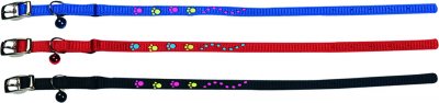 Zoom bild av Katthalsband med tassavtryck, osorterade färger Cat Collar With Paw Print Elastic