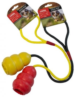 Active Canis gummikägla med rep 30 cm, blandade färger