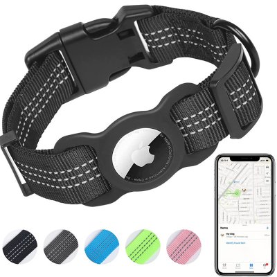 Zoom bild av Airtag Hundhalsband justerbart Svart