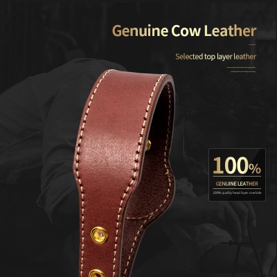 Zoom bild av Airtag Hundhalsband Läder Svart, tre storlekar