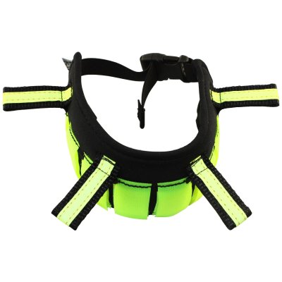 Zoom bild av pejlskydd jakthalsband neon neopren flärphalsband gul alac