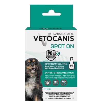 Zoom bild av Anti-parasit Spot on Hund Vetocanis small medium large fästingmedel ohyra hund fästing loppor mygg