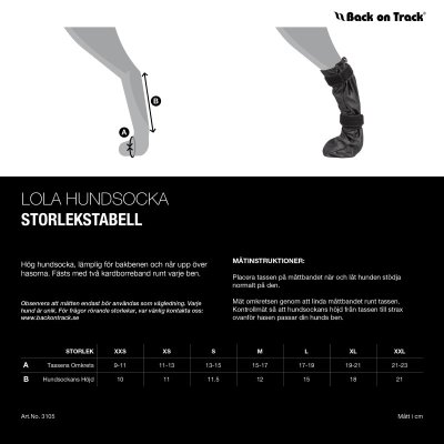 Zoom bild av Back on Track Hundsocka Hög Lola Storlekstabell