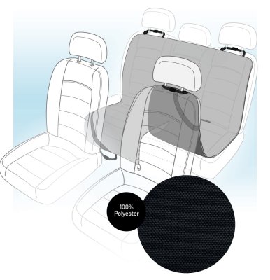 Baksätesskydd svart nylon