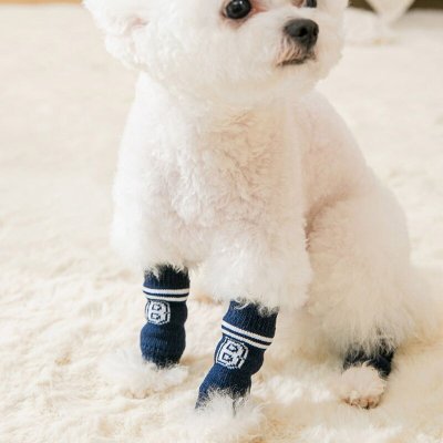 Zoom bild av Benvärmare för hund, Marinblå B Rand 4-pack