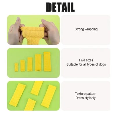 Zoom bild av benvärmare benskydd hund hundar hundbenskydd bandage sår kalla ben stickade gröna 4pack mossgrön polyster spandex