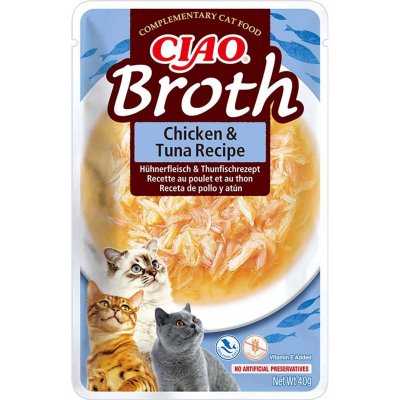 Zoom bild av Ciao Broth Chicken & Tuna Recipe 40g kattgodis flytande kattsoppa kyckling tonfisk