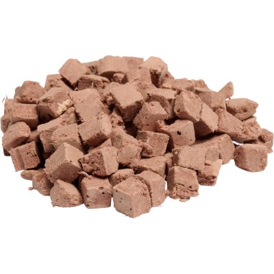 Zoom bild av hundgodis hundsnacks belöningsgodis biff nötkött beef frystorkat glutenfritt sockerfri naturlig companion freeze dried dice