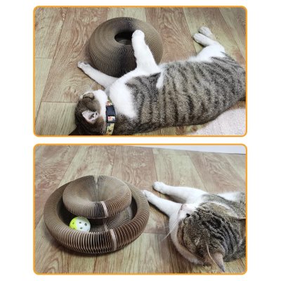 Zoom bild av klösdragspel magic cat scratching board klös kattklös kattleksak kattlabyrint wellpapp brun companion