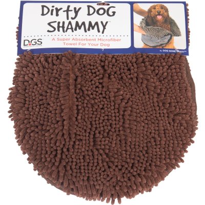 Zoom bild av Dirty Dog Shammy Handduk Brun 33 x 79 cm hundhandduk med fickor handtag handduk hund rya