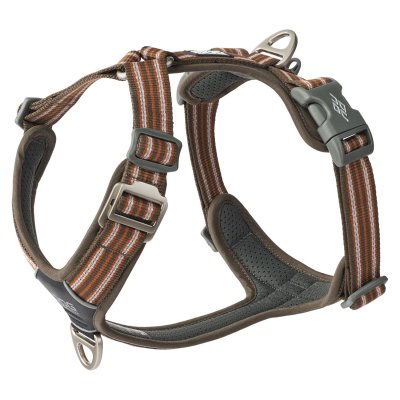 Zoom bild av hundsele sele harness antidragsele design reflex stadig hundkoppel hundhalsband brun mocca dog copenhagen hundpromenad