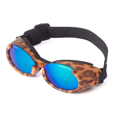 Zoom bild av Doggles ILS 2 Leopard Frame Green Mirror Lens hundsolglasögon