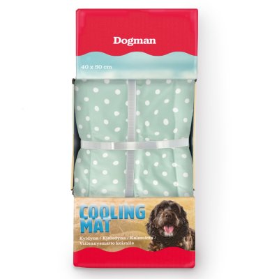 Zoom bild av Dogman Kyldyna Prickig Turkos, tre storlekar kylande dyna sommar värme turkos vit varm hund cooling pad mat