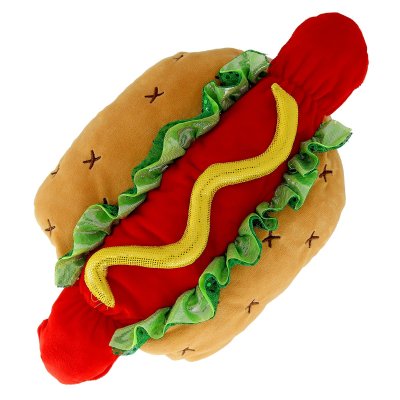 Zoom bild av Dogman Maskeradkostym Hot Dog korv med bröd hunddräkt halloween utklädnad brun röd gul