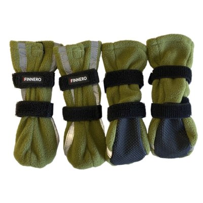 Zoom bild av Finnero Halla Hundsko Reflex Grön 4-pack hundskor fyrapack fleece viral populära hundsko hund sko instagram tiktok dog shoes