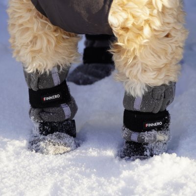 Zoom bild av Finnero Halla Hundsko Reflex Orange 4-pack hundskor fyrapack fleece viral populära hundsko hund sko instagram tiktok dog shoes