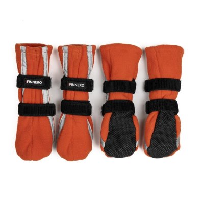 Zoom bild av Finnero Halla Hundsko Reflex Orange 4-pack hundskor fyrapack fleece viral populära hundsko hund sko instagram tiktok dog shoes
