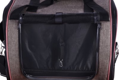 Zoom bild av bilsäte bilsits bilbädd bilbur hundbädd bilbur bil hundsäte hundsits transportbur grå svart taupe flamingo hund katt