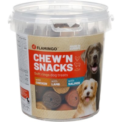 Zoom bild av Flamingo Chew'n Snack Ring Chicken, lamb & salmon 450g hundgodis ringar