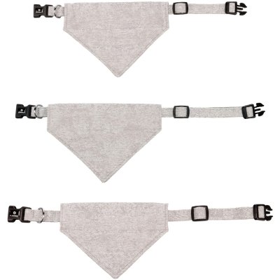 Zoom bild av Flamingo Hundhalsband med bandana Nelson ljusgrå halsband scarf rolig somrig grey tre storlekar nylon stilren