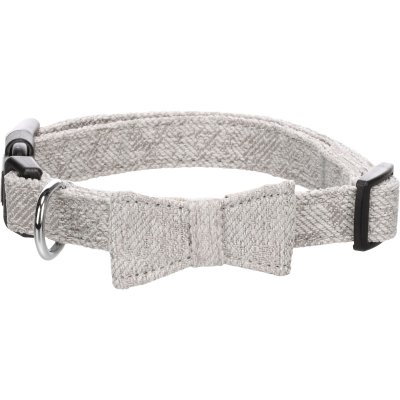 Zoom bild av Flamingo Hundhalsband Nelson med fluga ljusgrå halsband hund fluga rosett nylon stilrent somrigt