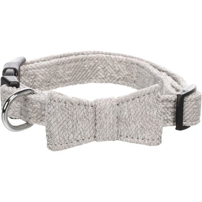 Zoom bild av Flamingo Hundhalsband Nelson med fluga ljusgrå halsband hund fluga rosett nylon stilrent somrigt