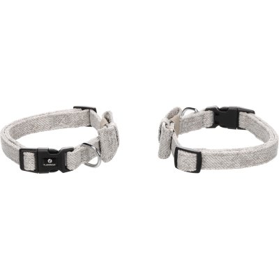 Zoom bild av Flamingo Hundhalsband Nelson med fluga ljusgrå halsband hund fluga rosett nylon stilrent somrigt