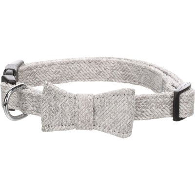 Zoom bild av Flamingo Hundhalsband Nelson med fluga ljusgrå halsband hund fluga rosett nylon stilrent somrigt