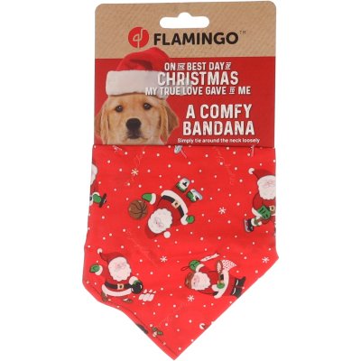 Zoom bild av julbandana hundbandana hundhalsduk snusnäsduk jul jultomte röd hundaccessoar