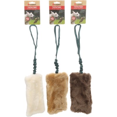 Zoom bild av Kampleksak fårskinn Furtra Chaser, blandade färger hundleksak fårskinn sheepskin äkta päls naturlig