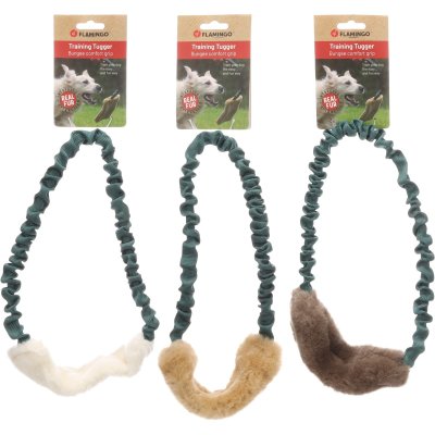 Zoom bild av Kampleksak fårskinn Furtra Ring, blandade färger flamingo hundleksak äkta päls naturlig sheepskin