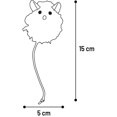 Zoom bild av Flamingo Kattleksak 2-pack Gripi Mouse Mix rosa grå fluff boll svans kattmynta