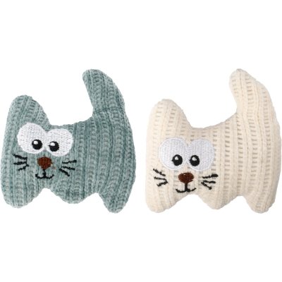 Zoom bild av Flamingo Kattleksak Brella Cat 11 cm, blandade mjuk plysch grön vit