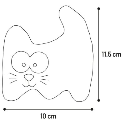 Zoom bild av Flamingo Kattleksak Brella Cat 11 cm, blandade mjuk plysch grön vit
