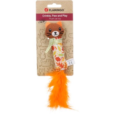 Zoom bild av Flamingo Kattleksak med fjädrar Jade Cat Orange 22,5 cm kattmynta