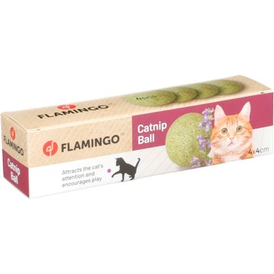 Zoom bild av Flamingo kattmyntaboll katti catnip kattleksak grön naturlig 4pack 4 cm 3 cm