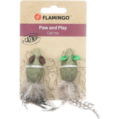 Zoom bild av Flamingo Kattmyntamus Katti Mouse 2-pack catnip mus kattmynta kattleksak