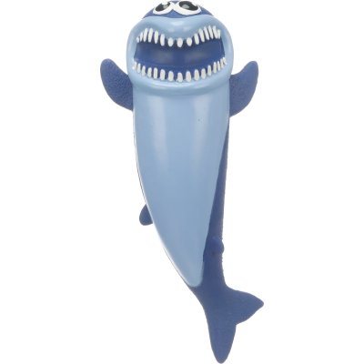 Zoom bild av Flamingo Latexhaj Sharo 29 cm, blandade färger hundleksak haj blå