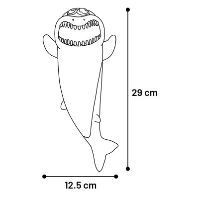 Zoom bild av Flamingo Latexhaj Sharo 29 cm, blandade färger hundleksak haj blå