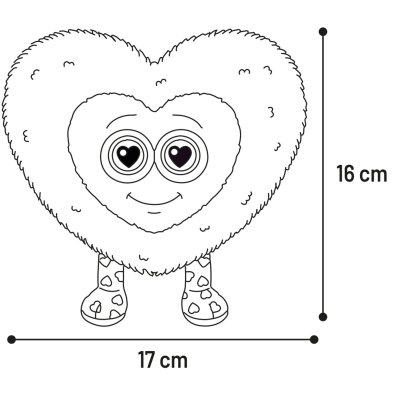 Zoom bild av flamingo Lieve Rött hjärta med fötter, 17 cm alla hjärtans dag valentines hundleksak valpleksak gullig heart röd mjuk plysch