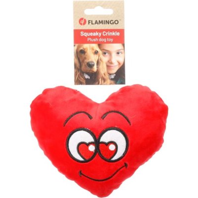 Zoom bild av flamingo Lieve Rött hjärta plysch, 17 cm hundleksak mjuk plyschleksak gosdjur hjärta valentines alla hjärtans dag gullig leksak