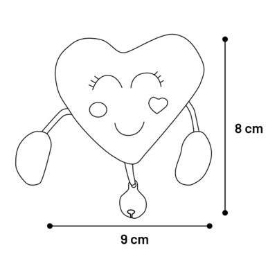 Zoom bild av flamingo Lovu Hjärta med bjällra, beige, 9 cm kattleksak kattmynta cat toy catnip alla hjärtans dag leksak valentines