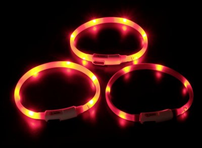 Zoom bild av Lyshalsband katt LED Visio Rosa 35 cm