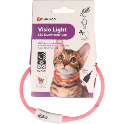 Zoom bild av Lyshalsband katt LED Visio Rosa 35 cm