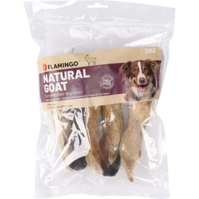 Zoom bild av flamingo Nature Snack Getöron med päls 200g naturligt hundsnacks hundgodis hundtugg tugg öra utan tillsatt socker fiber bra för