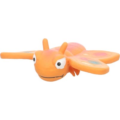 Zoom bild av Flamingo Pipleksak latex flygande insekt Bibu 10 cm, blandade hundleksak färgglada latexleksak pip flygande insekt vingar fjäril