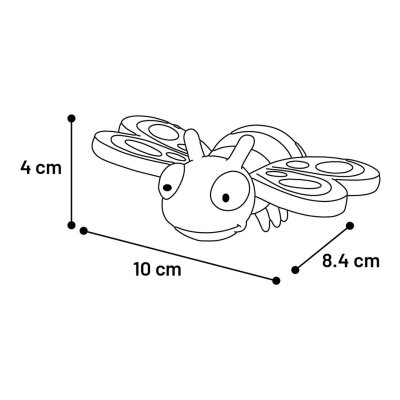 Zoom bild av Flamingo Pipleksak latex flygande insekt Bibu 10 cm, blandade hundleksak färgglada latexleksak pip flygande insekt vingar fjäril