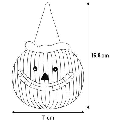 Zoom bild av pumpa halloween hundleksak pumpkin flamingo orange hatt svart mjuk manchester leksak mjukdjur