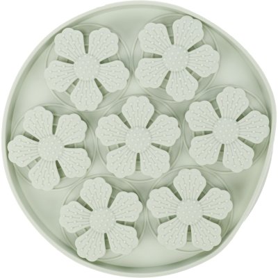 Zoom bild av Flamingo Slickmatta Fleur Round Flower 20 cm slickplatta aktivering blommor silikon rund blommig slowfeed brun grön